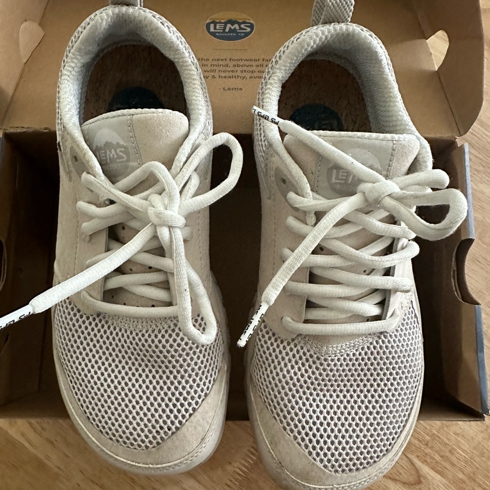 🖤 Lems Primal Zen White Sand Sneakers Breathable Mesh Lightweight 9.5 Women's